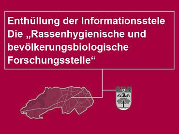 Einladung zur Enthüllung der Informationsstele „Rassenhygienische und bevölkerungsbiologische Forschungsstelle“